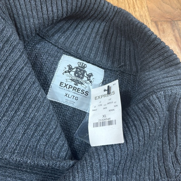 NEW Vintage 2011 express chunky double breast button knit heavy sweater XL gray - Picture 7 of 12